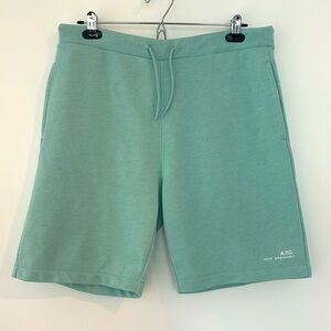 A.P.C. Straight-Leg Cotton-Jersey Drawstring Shorts in Blue (M)